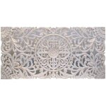 Tte de lit - mdf - blanc - 180 x 4 x 90 cm - design mandala - style ethnique