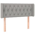 Tte de lit - meuble - capitonn - gris clair - 93x16x78 / 88 cm - classique intemporel
