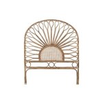 Tte de lit naturelle - rotin et bambou - motif tournesol - blanc - 100 x 4 x 90 cm
