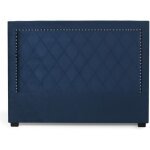 Tte de lit nolwen velours bleu fonc 160cm