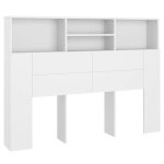 Tête de lit avec rangement accessoire de lit table de chevet etagère 140 par 19 par 1035 mdf blanc Tête de lit avec rangement accessoire de lit table de chevet etagère 140 par 19 par 1035 mdf blanc