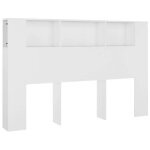 T�te de lit avec rangement accessoire de lit table de chevet etagere 160 x 185 x 1045 cm mdf blanc tdl0200106 ...