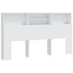 T�te de lit avec rangement accessoire de lit table de chevet etagere 180 x 19 x 1035 cm mdf blanc tdl0200103 ...