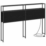 T�te de lit de rangement - vidaxl - ch�ne noir - 120 cm - bois ding�nierie - 15 x 123 x 98 cm - avec ...