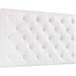 Tête de lit rembourrée capitonnée à suspendre coloris blanc - largeur 160 x profondeur 11 x hauteur 140 ... Tête de lit rembourrée capitonnée à suspendre coloris blanc - largeur 160 x profondeur 11 x hauteur 140 ...