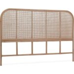 Tte de lit en rotin naturel et cannage. l 160 x p3 x h110cm
