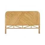 T�te de lit en rotin naturel avec motifs g�om�triques - longueur 160 x profondeur 35 x hauteur 103 cm ...