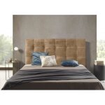 Tte de lit en tissu marron iris 90