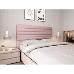 T�te de lit en tissu luca - rose largeur - 160 cm