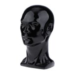 Tte de mannequin homme tte noire en plastique pvc de qualit prsenter vitrine de chapeau perruque ...