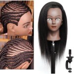T�te de mannequin - non sp�cifi� - 14 pouces - cheveux humains - noir naturel - formation cosm�tologie ...