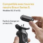 T�te de rasoir braun series 5 & 6 - 3 lames flexibles - 100 % fabriqu� en allemagne