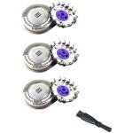 Ttes de rasoir de rechange oral - q pour philips pt739 pt737 pt727 hq8 - lot de 3 + brosse de nettoyage ...
