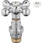 T�te de robinet avec croisillon m�tal style r�tro avec pastilles c et f - m�le 15x21 noyon & thiebault ...