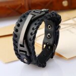 Th bracelet de force homme cuir tendance rock biker