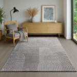 The carpet everest ? tapis moderne poils courts effet 3d haut - bas haute densit� gris 80 x 150 cm d11 ...