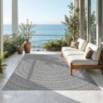 The carpet mistra - tapis dext�rieur robuste moderne r�sistant aux intemp�ries & aux uv anthracite 140 ...