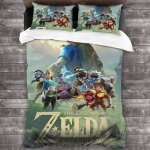 The legend of zelda breath of the wild parure de lit housse de couette 140x200cm[580]
