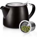 Th�i�re c�ramique 500 ml infuseur inox amovible mailles fines (noir) .