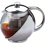 Theiere avec filtre en verre et inox - 110l - transparent / argent Theiere avec filtre en verre et inox - 110l - transparent / argent