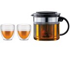 Thire filtre - bodum - bistro set - 1. 0 l en plastique + 2 gobelets double paroi 0. 25 l