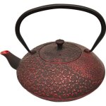 Théière - fonte - 1 litre - noir et rouge - grand infuseur - fonte Émaillée Théière - fonte - 1 litre - noir et rouge - grand infuseur - fonte Émaillée