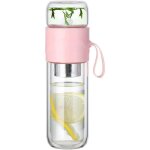 Thire infusion - modle rose - 320ml - verre sans bpa - filtres en acier inoxydable