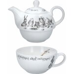 Théière et tasse de thé - alice au pays des merveilles - porcelaine fine - blanc - adulte Théière et tasse de thé - alice au pays des merveilles - porcelaine fine - blanc - adulte