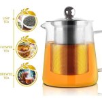 Th�i�re en verre carr�e tasse de bouteille r�sistant � la chaleur avec infuseur parfait pour le th� et ...