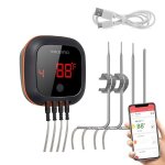 Thermom�tre barbecue inkbird ibt - 4xs thermom�tre cuisine bluetooth avec 4 sondes temperature de cuisson ...