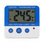 Thermomtre lectronique dintrieur extrieur - grand cran lcd - alarme haute / basse temprature