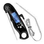 Thermom�tre thermom�tre de gril de cuisine thermom�tre alimentaire �cran lcd avec r�tro�clairage (noir) ...