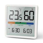 Thermomtre hygromtre greenblue gb380 avec fonction horloge et date plage de temprature - 99  + 60 ...
