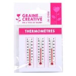 Thermom�tre en verre - graine creative - 85421 - bo�te de 12 - dimensions 12x55 mm - multicolore