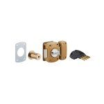 Thirard - verrou � bouton surveyor pour porte dentr�e cylindre 45mm acier 4 cl�s epoxy bronze - thirard ...