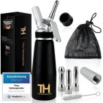 Thiru siphon chantilly avec 3 douilles en acier inoxydable & sac en filet - mousses et cr�mes - siphon ...