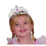 Tiare / diad�me plastique argent avec pierres taille enfant - couronne de princesse pour enfant