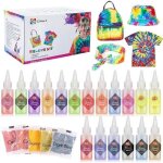 Tie dye kit 18 couleurs vives peinture textile et tissu permanent non toxique diy graffiti dye mit poudres ...