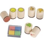 Timbres motivationnels timbres denseignant bois trfle  quatre feuilles smiley avec tampon encreur