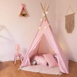Tipi pour enfant 120x120x160cm rose - atmosphera createur dinterieur