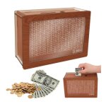 Tirelire en bois compteur en bois tirelire tirelire argent liquide tirelire en bois avec compteur pour ...