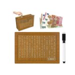 Tirelire en bois - numrique - rutilisable - compteur - objectif dpargne