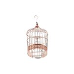 Tirelire cage oiseau mtal 20cm 31cm rose gold