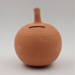Tirelire � casser pomme en argile naturelle