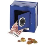 Tirelire coffre fort en m�tal - bleu