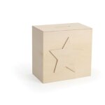 Tirelire etoile en bois 100x100x60mm