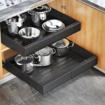 Tiroirs coulissants cuisine 2 pi�ces - avec 3 rails de guidage & film nano - adh�sif - dimensions 43x30 ...