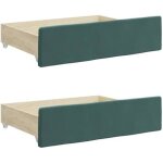 Tiroirs de lit - vidaxl - 2 pcs - vert fonc - bois d'ingnierie - velours doux