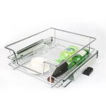 Tiroir panier de rangement t�lescopique - ygongmyl - argent� 45cm - charge max. 12 kg / rails inclus