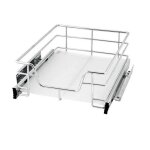 Tiroir tlscopique de cuisine luxs - panier de rangement coulissant - inox - 57cm